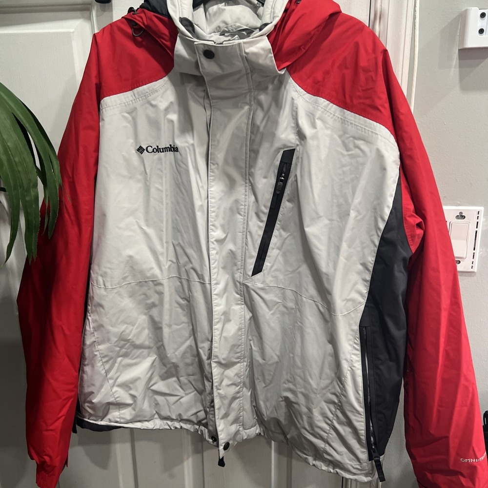 Vtg Colombia Sportswear Ski Snowboarding Coat Jacket Xxl Red Grey‎ Warm Hanging